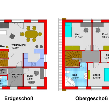 Eichgraben, noch 3 provisionsfreie Baumeisterhäuser, ziegelmassiv mit 450 m² Eigengrund und Vollkeller in der Ausbaustufe "AUSSEN FERTIG, INNEN ROH" zu verkaufen - Bild 2