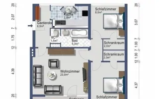 3-Zimmer mit Südbalkon  ab 1. Dezember 2024 vermietbar  - provisionsfrei, Heizung inklusive