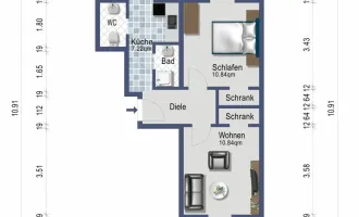 Dachgeschosswohnung für 1-2 Personen - Für Raucher geeignet - Heizung inklusive - ab 1. September