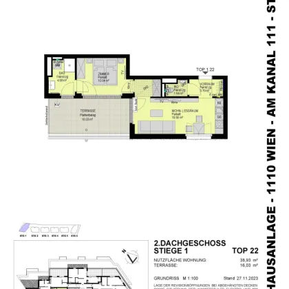 BEZUGSFERTIG: Klein, aber fein: Klimatisierte 2-Zimmer-Wohnung mit Terrasse - Top 1.22 - Bild 2