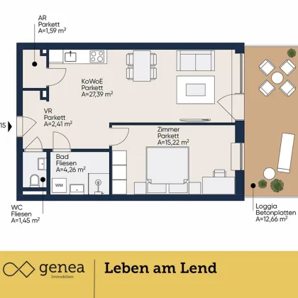 Daheim am Lend | Provisionsfreie 2-Zimmer-Wohnung | Erstbezug | Home-Lend - Bild 2