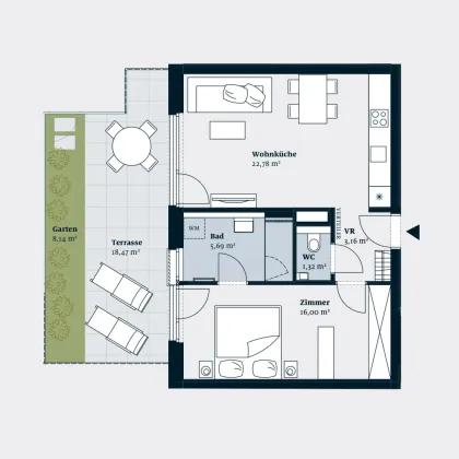 GARTENWOHNUNG IN RUHELAGE NÄHE MEIDLINGER MARKT - Bild 2