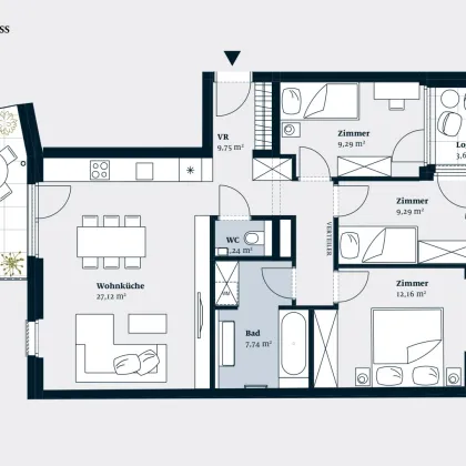 RUNDUM GELUNGENE NEUBAUWOHNUNG MIT 4 ZIMMERN & 2 FREIFLÄCHEN - Bild 2