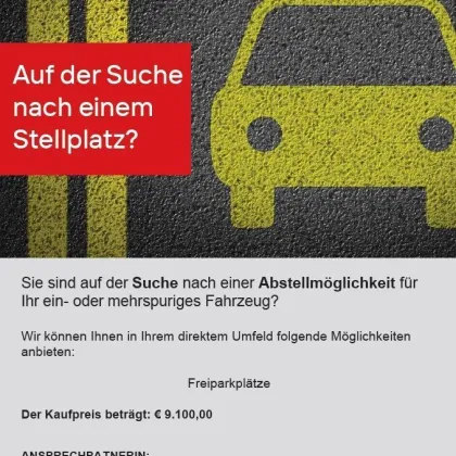 Direkt vom Eigentümer: 2 absperrbare neben einander liegende Freiparkplätze! Ein Plätzchen für Ihr Liebling! Das lästige Parkplatzsuchen hat ein Ende! Sofort verfügbar! Zinöggerweg / Spallerhof ! - Bild 2