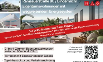 Sofort beziehbare großzügige 3-Zimmer-Eigentumswohnung mit Deckenkühlung, Wärmepumpe, Photovoltaik und vielem mehr! Mit Leichtigkeit durch den Alltag dank Barrierefreiheit!