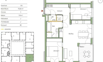 3 Zimmer Neubau-Erstbezug mit Süd-Ost-Balkon und Garage - Provisionsfrei