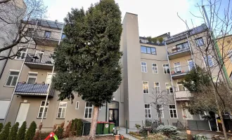 Unbefristet vermietete 3-Zimmer **Altbau-Wohnung** mit Balkon in 2016 sanierten Eckzinshaus