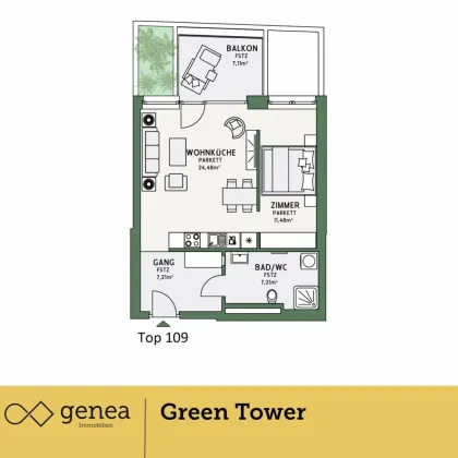 Grüner Wohntraum | Provisionsfrei | Green Tower in Reininghaus mit Blick auf den Schloßberg - Bild 2
