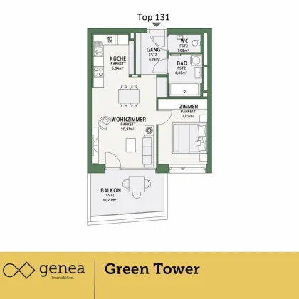 Anlegerwohnung | Provisionsfrei | Urbanes Wohnen im Grünen | Green Tower in Reininghaus - Bild 2