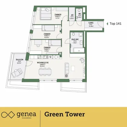 AKTION 50/50 | Green Tower | Hochhaus mit ökologischem Mehrwert und vertikalem Wald | Provisionsfrei - Bild 2