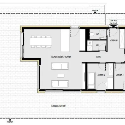 Provisionsfrei: großzügige 3-Zimmer-Dachterrassenwohnung (Top W17) - Mils GLUNGEZERBLICK - Bild 3