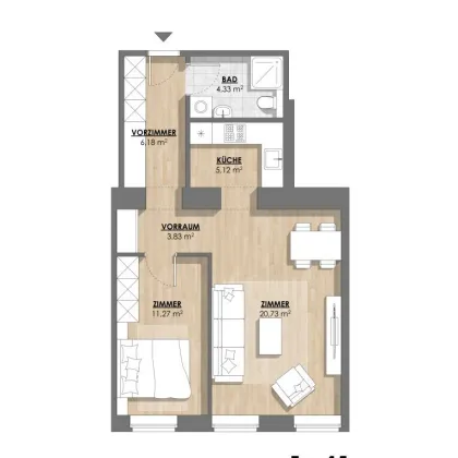 Baubeginn - NEU SANIERTE 51,46m² ALTBAUWOHNUNG (Top15) - Bild 3