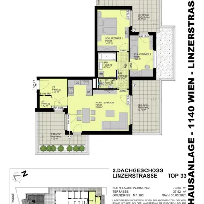Großzügige 3 Zimmerwohnung mit 3 Terrassen im 14. Bezirk - Top 33 - Bild 2