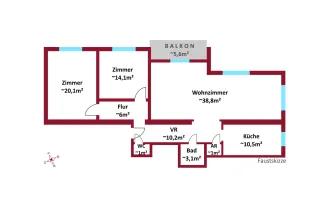 Geräumiger Neubau mit Balkon!  - Großes Wohnzimmer ca. 39m²! - ideale Raumaufteilung! - 2 Bäder möglich!