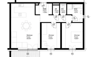 Lichtenegg / Wels: 3 Zimmer Neubau Wohnung mit Balkon und Stellplatz