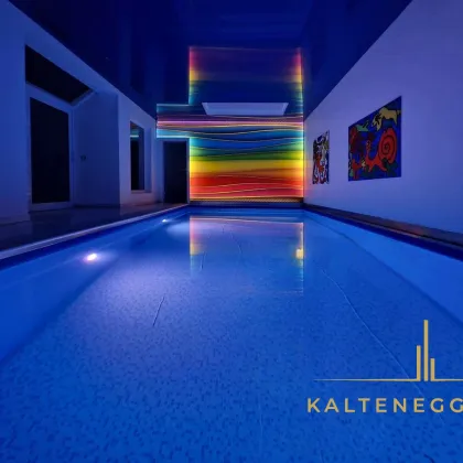 Wohlfühloase mit Indoor-Pool + Wellnessbereich + Kamin umgeben von Natur pur nahe dem Bisamberg - Bild 2