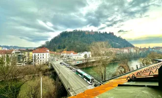 * Direkt an der Mur * I Letzter Stock mit Lift I WG geeignet I Haustiere willkommen I Ein Juwel in Graz I