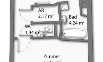 Moderne ZweiZimmerWohnung mit en-Suite-Bad