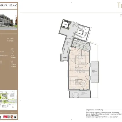 Barrierefreie 2-Zimmer Dachgeschosswohnung mit zwei Terrassen / Top B11 - Bild 2