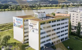 Neuwertige Bürofläche mit Donaublick, idealer Verkehrsanbindung und Dachterrasse in Linz zu vermieten!