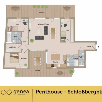 Exklusive Penthouse-Wohnung mit Schloßbergblick im Herzen der Stadt - Bild 2