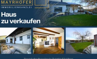 Traumhafter Bungalow in Steyr: 160m² Wohnfläche, generalsaniert, mit Garten, Terrassen, Garagen und Kachelofen