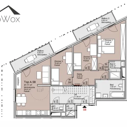 Exklusive 4-Zimmer Dachgeschosswohnung mit Dachterrasse und 2 Balkonen - Erstbezug! - Bild 2