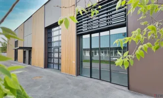 Moderne Halle mit ca. 300m² & Holzriegelfassade | Werkstatt, Lager oder Verkauf möglich | Repräsentativer Firmensitz im innovativen Gewerbepark!