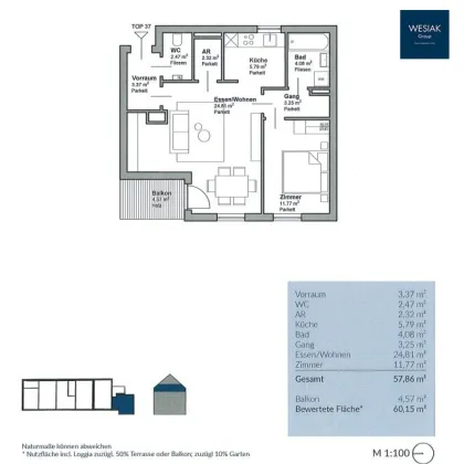 ERSTBEZUG & PLATZWUNDER: Moderne 2-Zimmer-Wohnung mit BALKON und PARKPLATZ nahe Graz - Bild 2