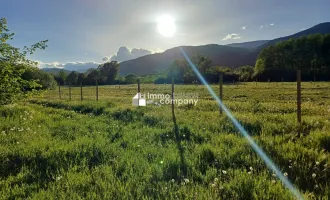 Gartenflächen am Ortsrand von Willendorf mit Grünblick