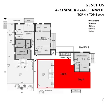 Top 4+5 - 4-Zimmer, Gartenebene - Bild 3