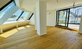 Stilvoll Wohnen in Top-Lage: Luxuriöse Dachgeschoss-Wohnung mit 2 Terrassen und Erstbezug in 1. DG - 173m², 4 Zimmer, 3 WCs, 2 Bäder