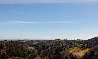 Panoramablick vom Kranachberg: Ihr südsteirisches Zuhause auf 450 Metern Höhe!