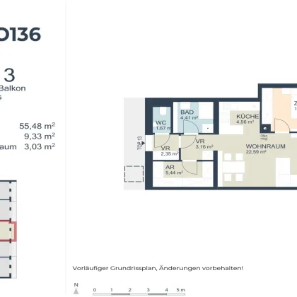 TOP 13 - Eigentumswohnung in Erstbezug | Provisionsfrei | PV-Anlage | WP | Fußbodenheizung | Echtholzparkett | Barrierefrei | Balkon | Garagenplatz | Klimavorbereitung | Kellerabteil - Bild 2