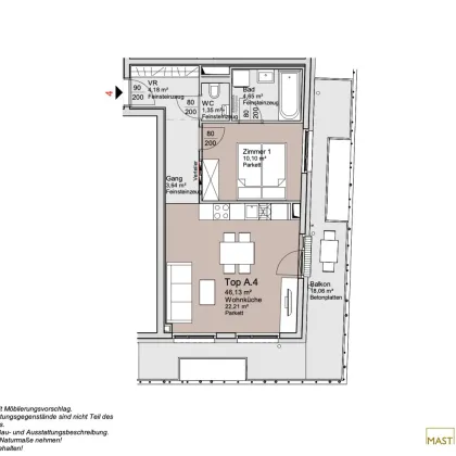 *Ende 2026* Provisionsfreie 2-Zimmer-Eckwohnung mit 18qm Balkon! - Bild 2