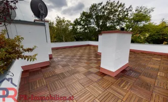 3 Zimmer mit viel Freifläche: Terrassenbalkon + Dachterrasse in Grünruhelage: 2er Stock ohne Lift!