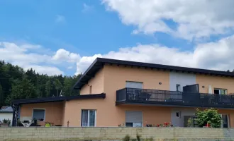 3-Zimmerwohnung mit Traumterrasse und zwei Parkplätzen in absoluter Ruhelage