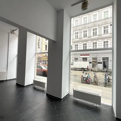 UNBEFRISTET - gut sichtbare rd. 63 m2 Geschäftsfläche mit 3 Räumen, Teeküche, WC und Kellerabteil in der Porzellangasse - Bild 3