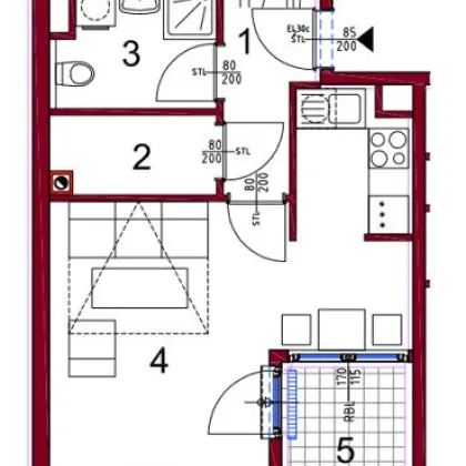 FAVORITENSTRASSE, BELVEDERE-NÄHE, sonnige 36 m2 Neubau mit 3 m2 Loggia, 1 Zimmer, Kochnische, 3. Liftstock, U1-Nähe - Bild 2