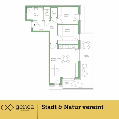 Wohnen im Grünen | Provisionsfrei | Hochwertige Apartments in JV Haus K - Bild 2