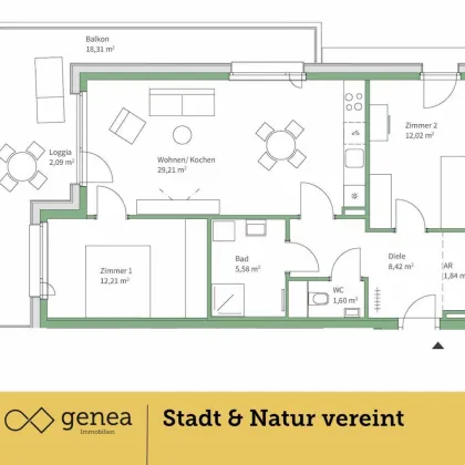 Provisionsfrei | Traumhafte Wohnungen in Jakomini Verde Haus K | Urban & Naturnah - Bild 2