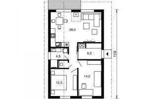 Massivbungalow 66 m² auf Baurechtsgrund in Unterwaltersdorf