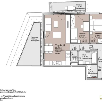 *Ende 2026* Provisionsfreie 3-Zimmer Wohnung mit rund 22qm Freifläche! - Bild 3