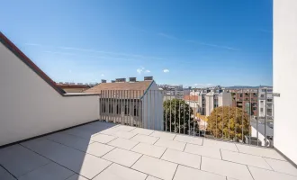 ASG IV-Qualitatives Wohnen in urbaner Lage: hochwertiger 2-Zimmer Dachgeschoss-ERSTBEZUG mit TERRASSE! Provisionsfrei!