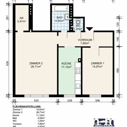 Perfekte Stadtwohnung in 1A Lage - 70m² - 2 Zimmer + GROSSE KÜCHE, U-Bahn-Nähe - TEILSANIERT - SELBSTAUSBAU od. FERTIGGESTELLT nach Ihren Wünschen - Bild 2