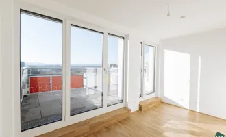 PROVISIONSFREI - ERSTBEZUG - Bezugsfertige, klimatisierte Dachmaisonette-Wohnung mit 3 Schlafzimmern, Wohnküche und 45 m² Terrassen