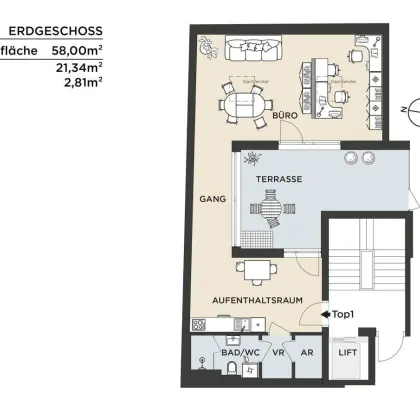 Helles 58m2 Apartment | Alles vorhanden, sofort einziehen | All-Inclusive-Miete inkl. Internet | Befristung 6 Monate - Bild 3