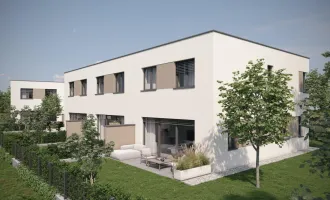 Top 5 Gefördertes Eckreihenhaus in Enns: 5 Zimmer, Terrasse, Eigengarten, PV- Anlage, belagsfertig!