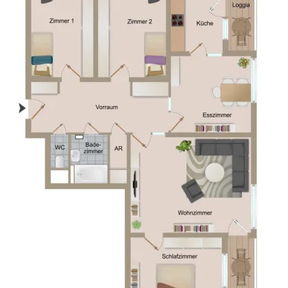 Großzügige 120m² Wohnung mit Renovierungspotenzial und schönem Ausblick in Graz | inkl. Parkplatz - Bild 2