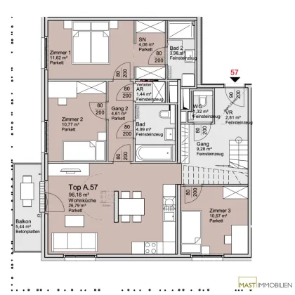 Ende 2026 - Provisionsfreie Dachgeschosswohnung im 9. Stock mit rund 86 qm Dachterrasse/Garten! - Bild 3